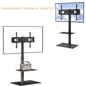 Universal Floor TV Stand for 32 - 65inch TVs, Supports Up to 90 lbs. Rotating & Height - Adjustable