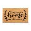 Welcome Doormats Natural Coco Coir Mats with Non Slip PVC Backing Indoor Outdoor Mats for Home & Office Mats for Door with God Bless This Home Print B