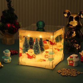 Santa Claus Night Light, Noel Chibi Cute Handmade USB Night Light Glowing DIY Material Package Christmas Decoration Gift (Option: Warm white)