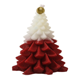 Christmas Tree Scented Candle, Christmas Tree Shaped Candles, Festive Ornaments, Holiday Decor Candles For Kitchen, Living Room, Bedroom, Bathroo (Color: Red)