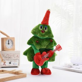Singing Dancing Christmas Tree, Electric Wiggle Stuffed Christmas Tree Plush To Y With 8 Music Song, Lights, Animated Christmas Tree Table Cute D (Option: Guitar)