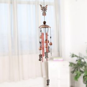 1pc Vintage Metal Butterfly Turtle Iron Owl Animal Wind Chime Home Courtyard Living Room Decoration Copper Outdoor Hanging Ornament (style: Angles)