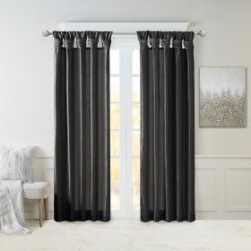 Twist Tab Lined Window Curtain Panel(Only 1 Pc Panel) (Color: as Pic)