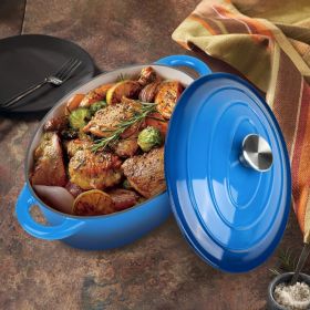 Cast iron soup pot 4 gradient color 29cm (Color: DB,1pcs, size: DB,1pcs)