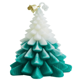 Christmas Tree Scented Candle, Christmas Tree Shaped Candles, Festive Ornaments, Holiday Decor Candles For Kitchen, Living Room, Bedroom, Bathroo (Color: Blue)